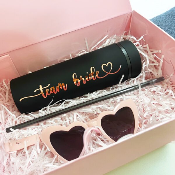 Combo #2: Team Bride Lentes + vaso skinny + Caja pasta dura personalizada