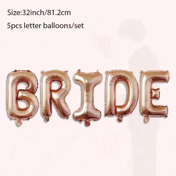 Set de letras "BRIDE" Oro Rosa 32in - Imagen 2