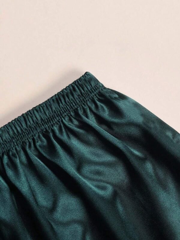 Pijama Verde Oscuro Monse «Team Bride» + pantuflas - Imagen 3