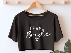 Camisa Negra CropTop «Team Bride»