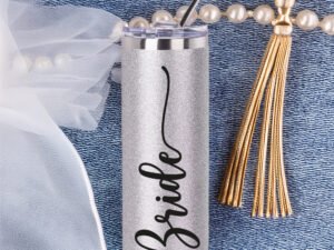 Botella Térmica Skinny Glitter «Bride»