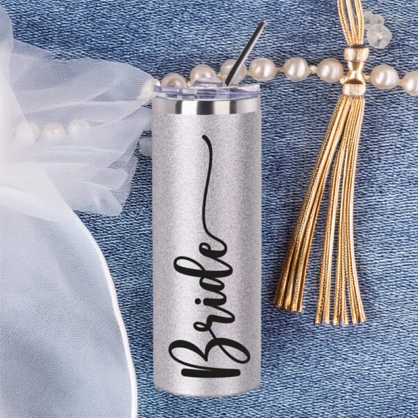 Botella Térmica Skinny Glitter «Bride»