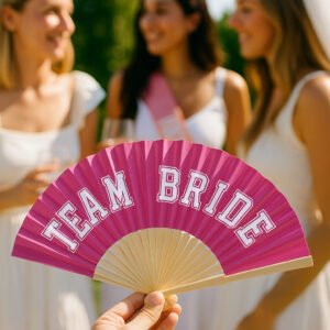 Abanico Madera Team Bride Fucsia