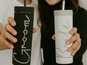 Botellas Bride & Groom (perlas plateadas)