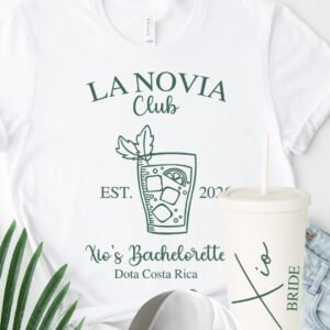 Combo Novia Club: Camisa Bride + gorra prelavada + vaso Skinny