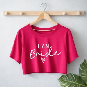 Camisa Fucsia CropTop «Team Bride»