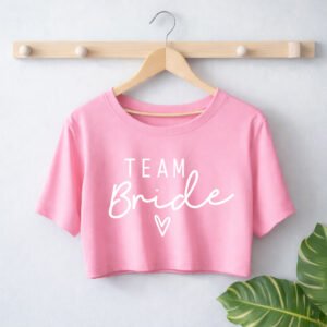 Camisa Rosada CropTop «Team Bride»