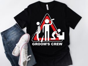 Camisa Negra «Groom's Crew»