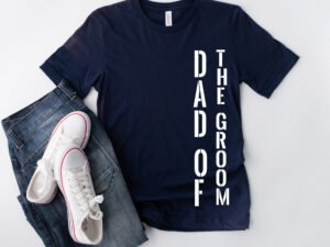 Camisa Blanca «Dad of the Groom» Letras Vertical